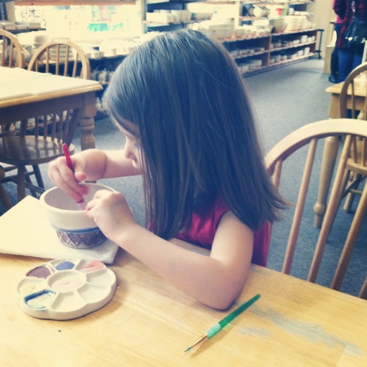 Our Saturday getaway at the pottery/ceramic shop. &nbsp;The girls had a blast and so did I.