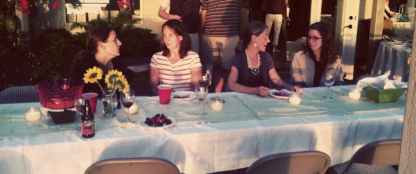 Dinner concluding and capturing the sun setting upon good friends. 