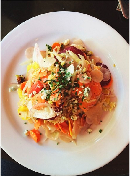 The salad at the restaurant. &nbsp;Looks good right!